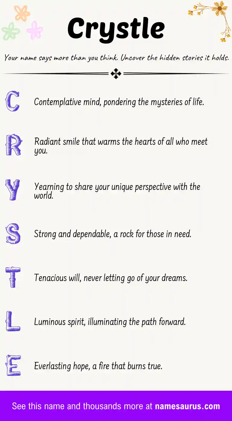 Acrostic poem about Crystle.