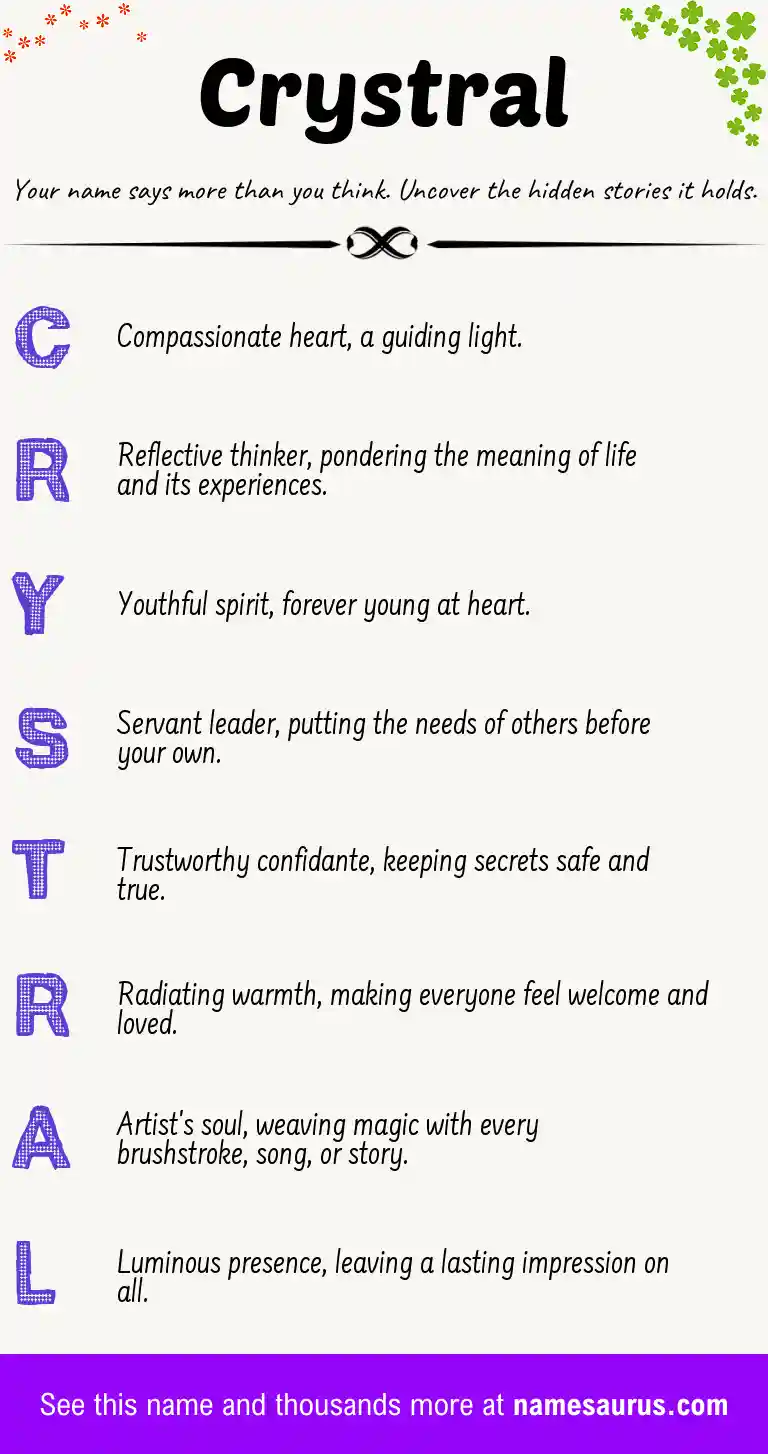 Acrostic poem about Crystral.