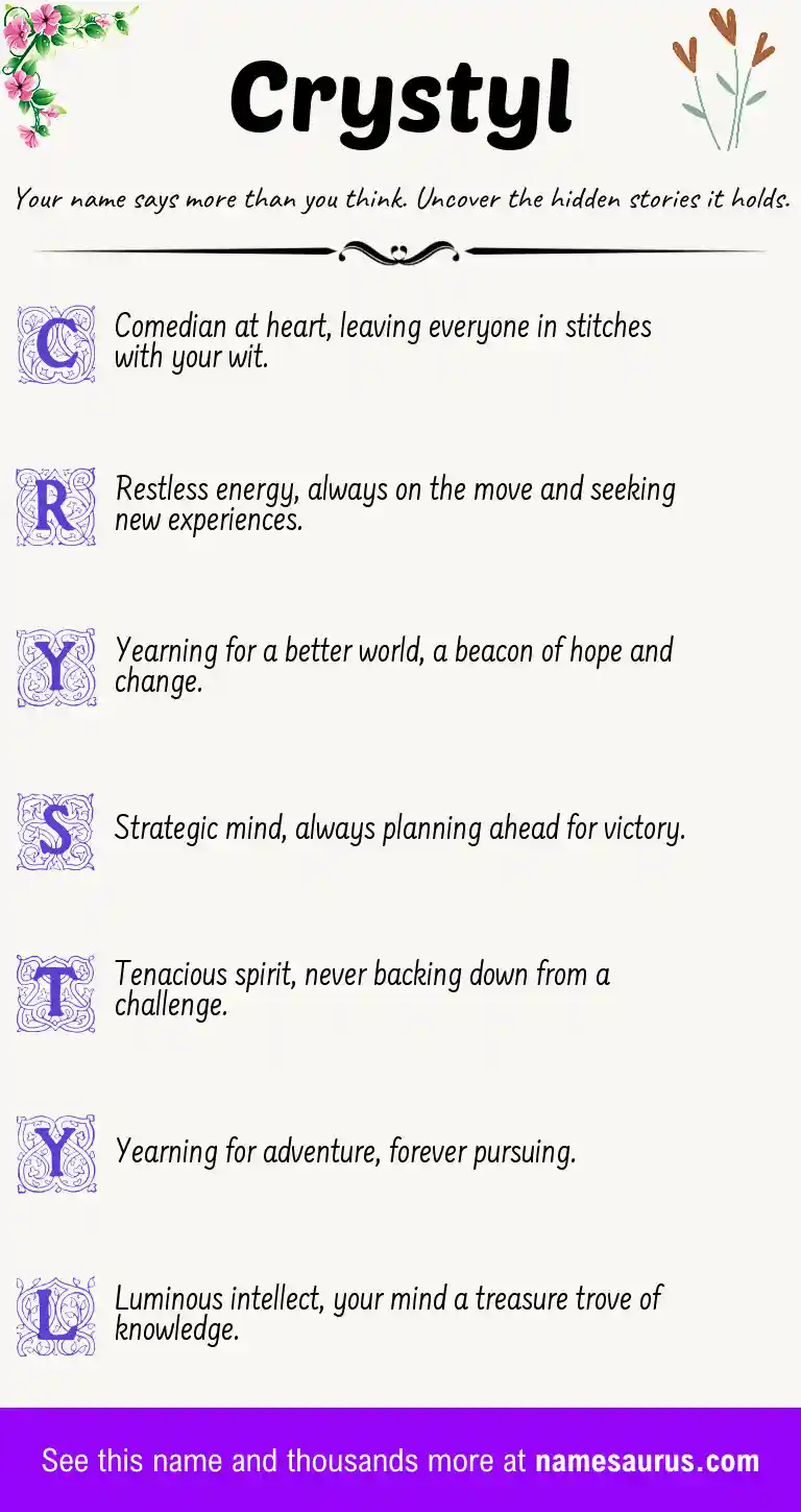 Acrostic poem about Crystyl.