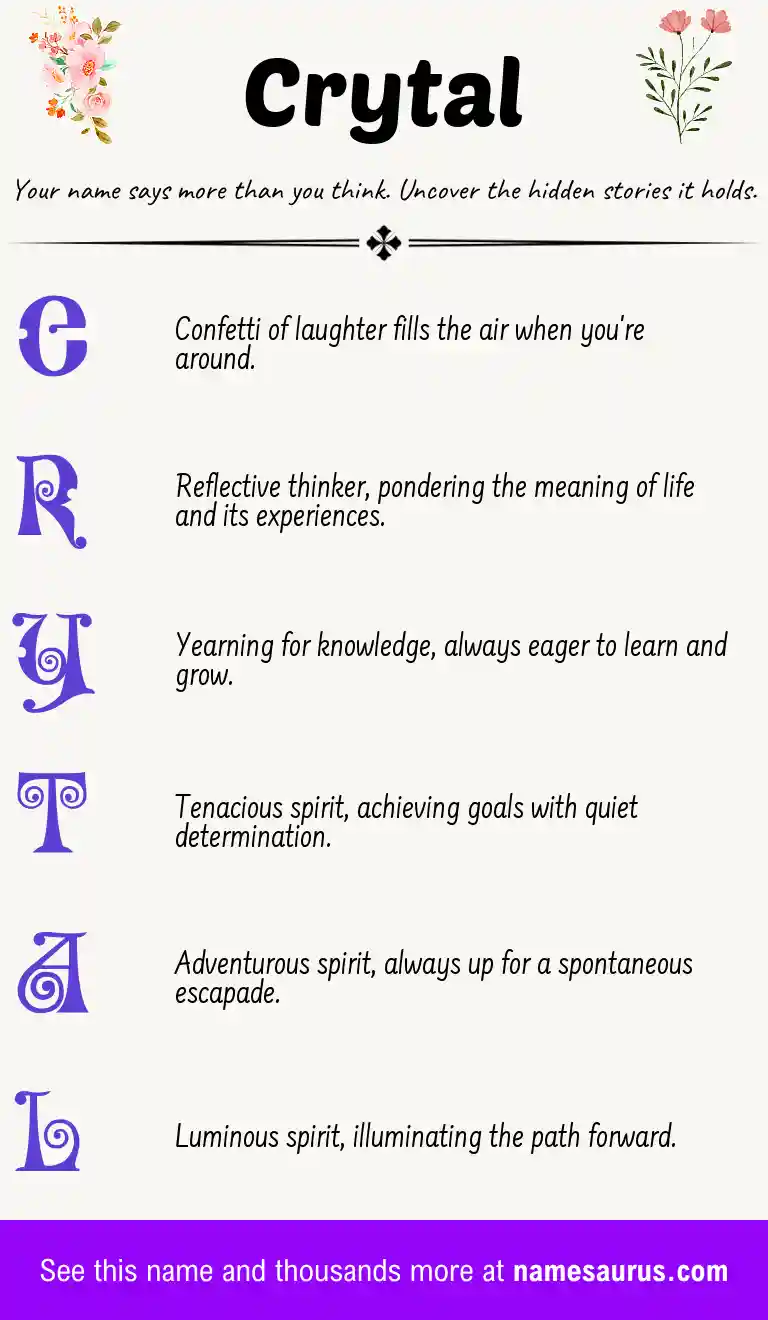 Acrostic poem about Crytal.