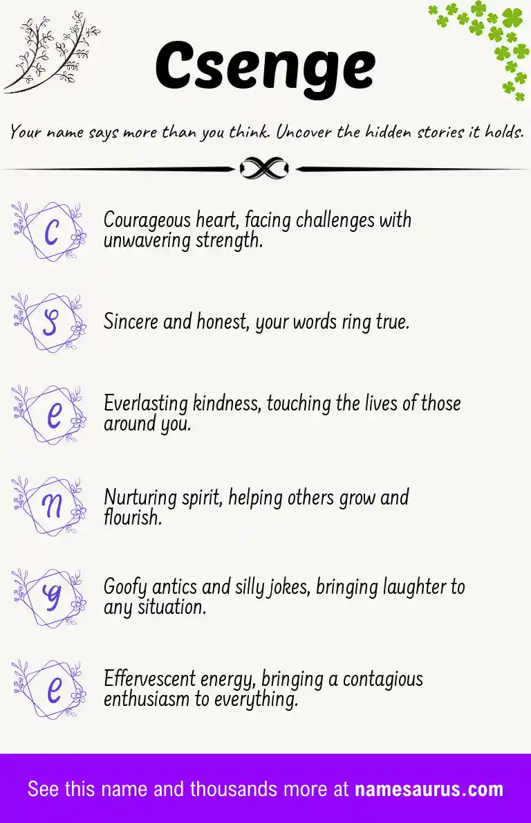 Acrostic poem about Csenge.