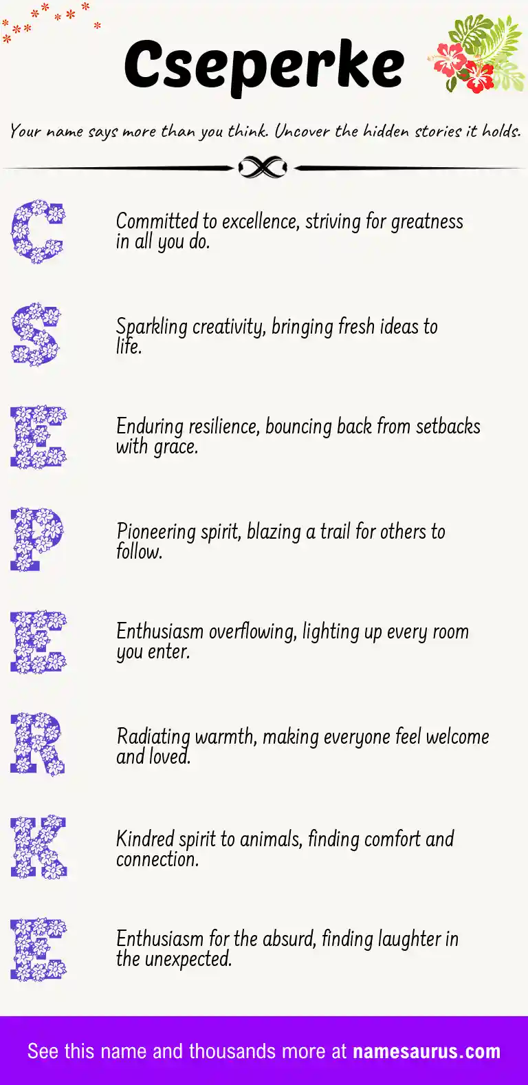 Acrostic poem about Cseperke.