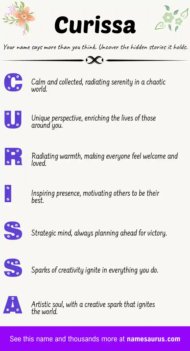 Acrostic poem about Curissa.
