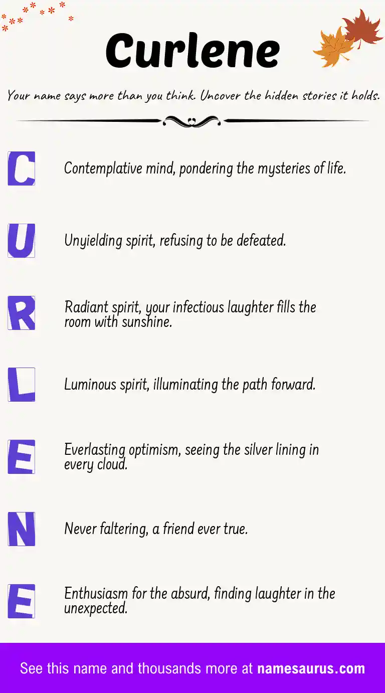 Acrostic poem about Curlene.