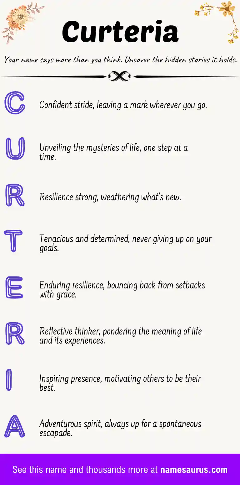 Acrostic poem about Curteria.