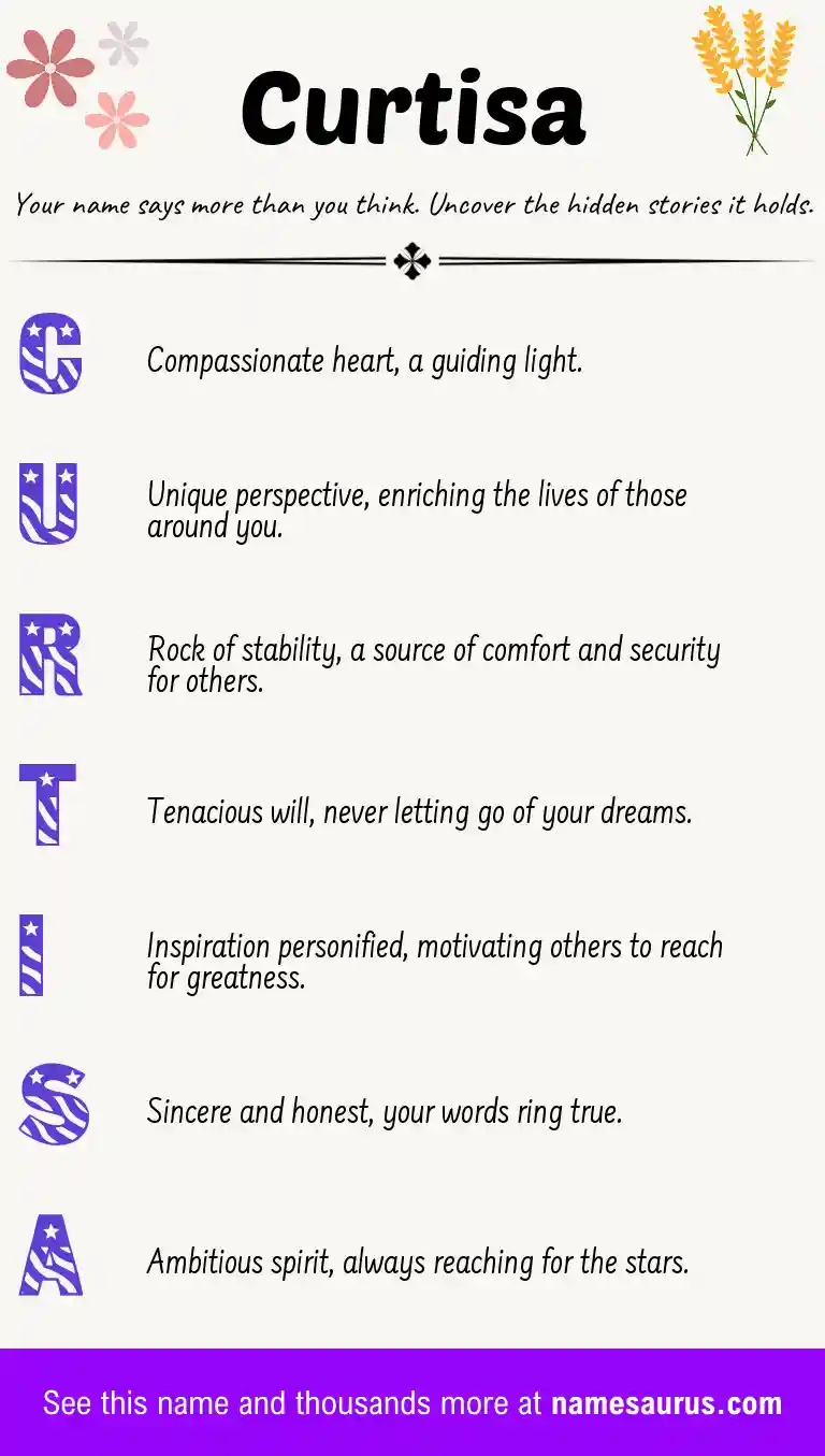 Acrostic poem about Curtisa.