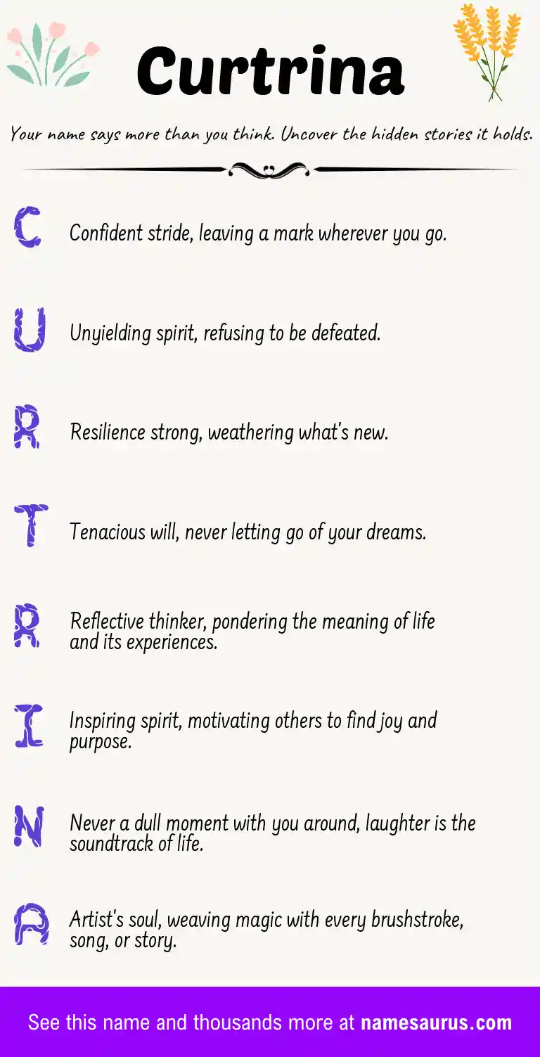 Acrostic poem about Curtrina.