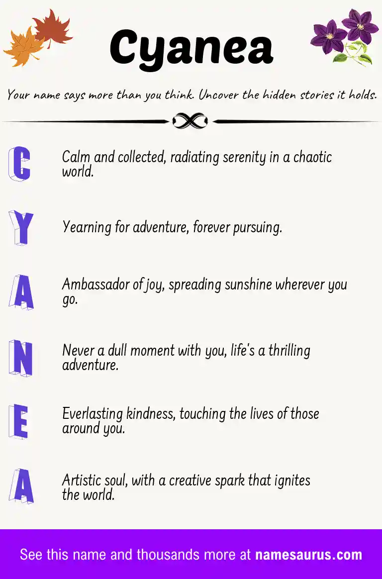 Acrostic poem about Cyanea.