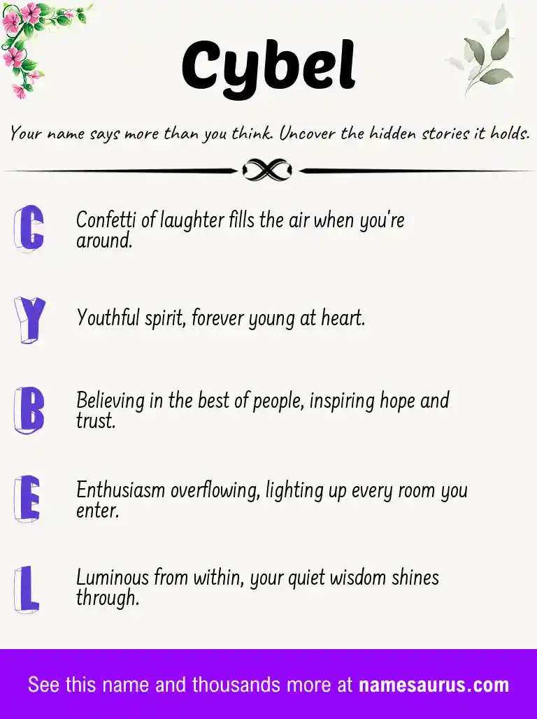 Acrostic poem about Cybel.