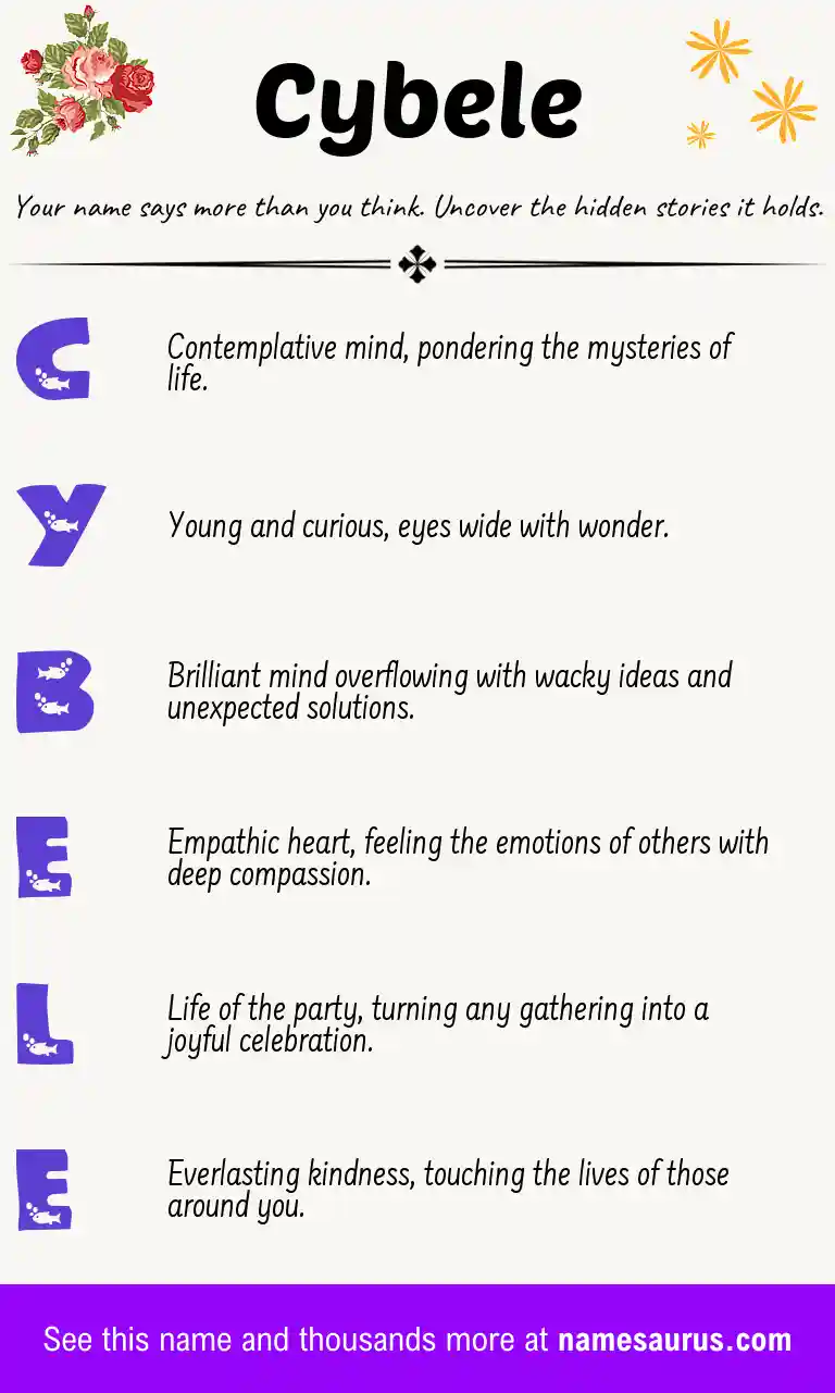 Acrostic poem about Cybele.
