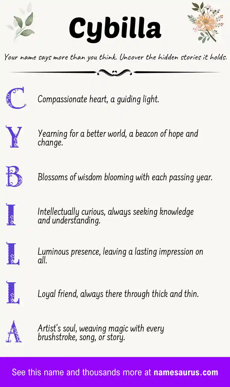 Acrostic poem about Cybilla.