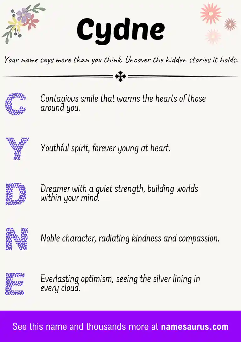 Acrostic poem about Cydne.