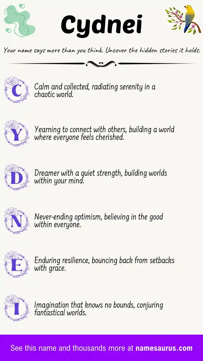 Acrostic poem about Cydnei.