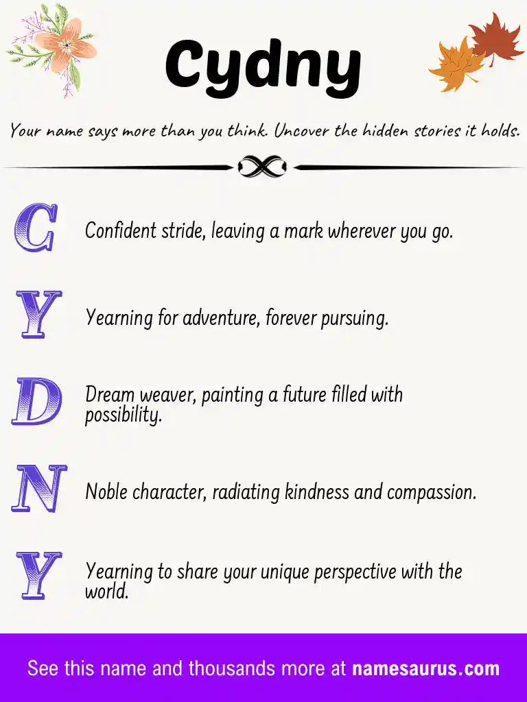 Acrostic poem about Cydny.