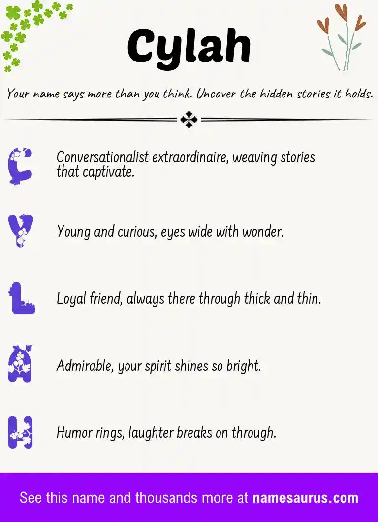 Acrostic poem about Cylah.