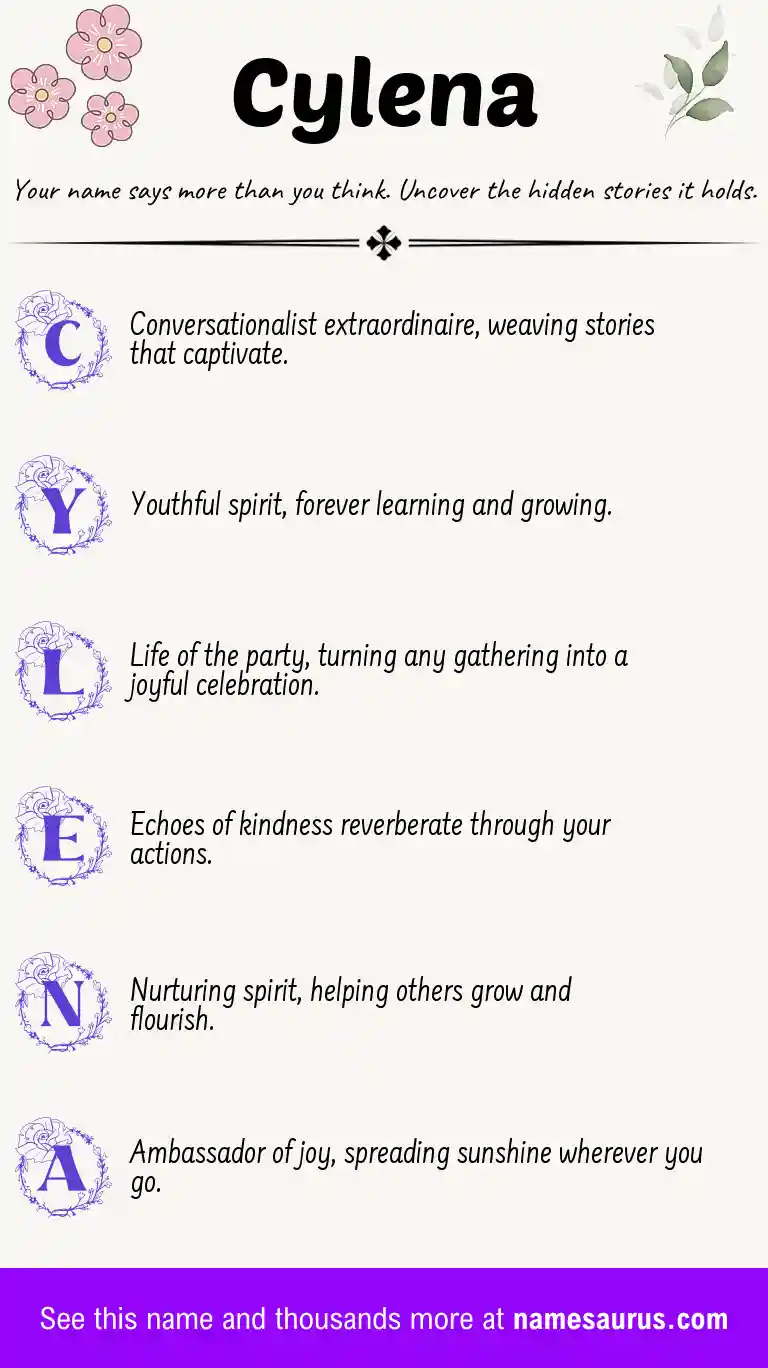 Acrostic poem about Cylena.