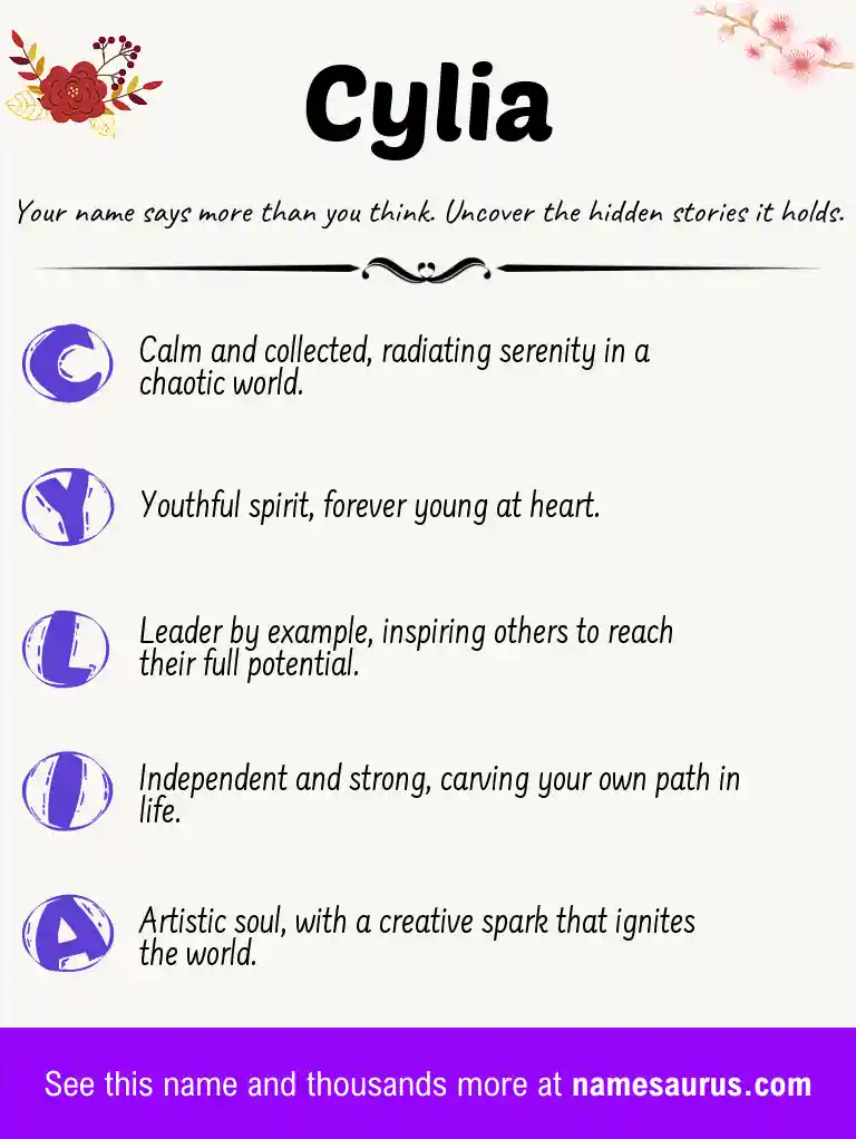 Acrostic poem about Cylia.