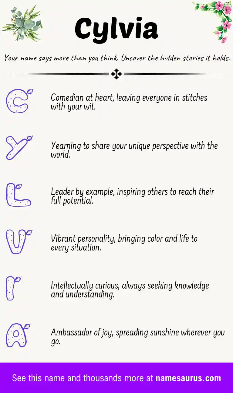 Acrostic poem about Cylvia.