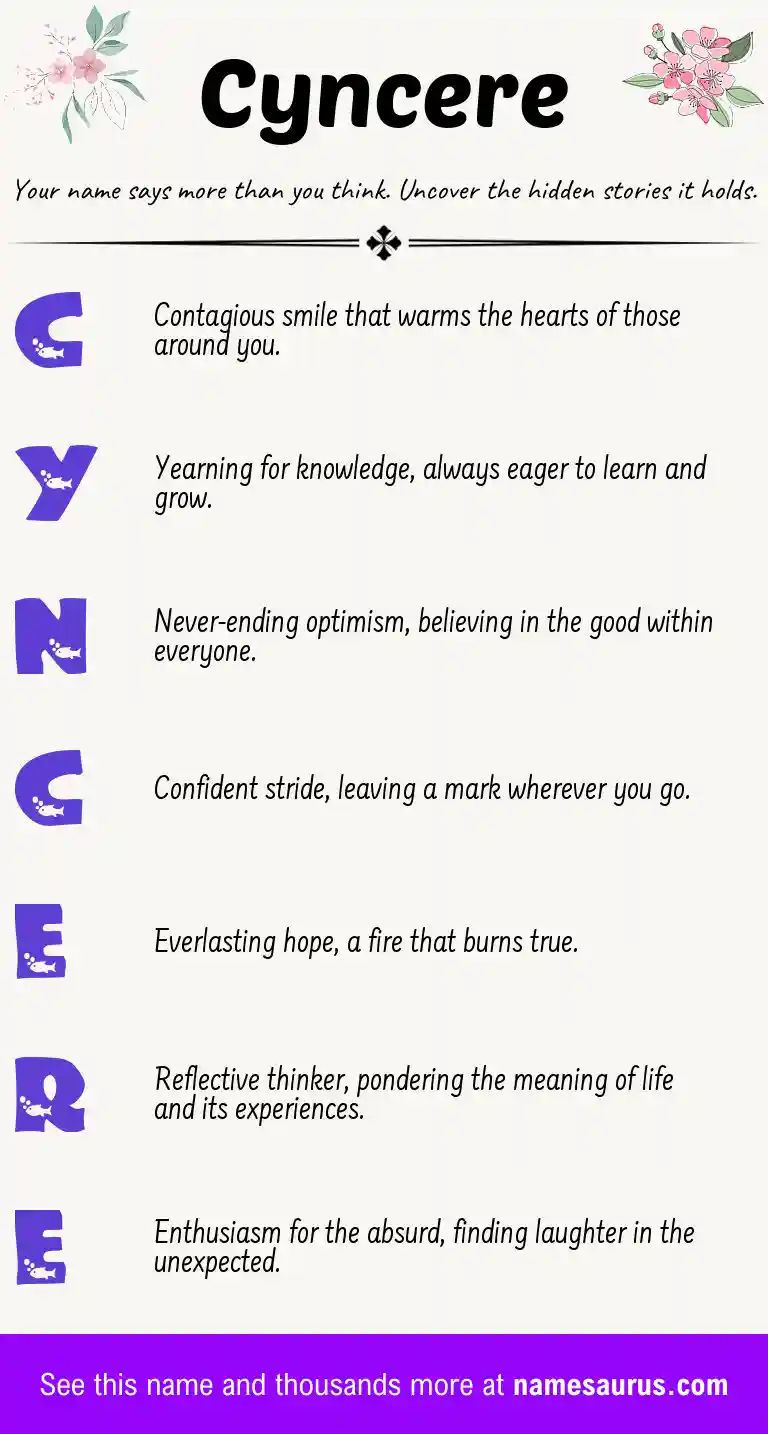 Acrostic poem about Cyncere.