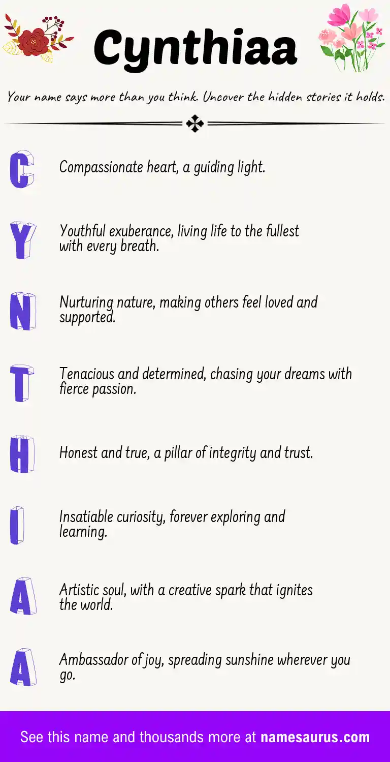 Acrostic poem about Cynthiaa.