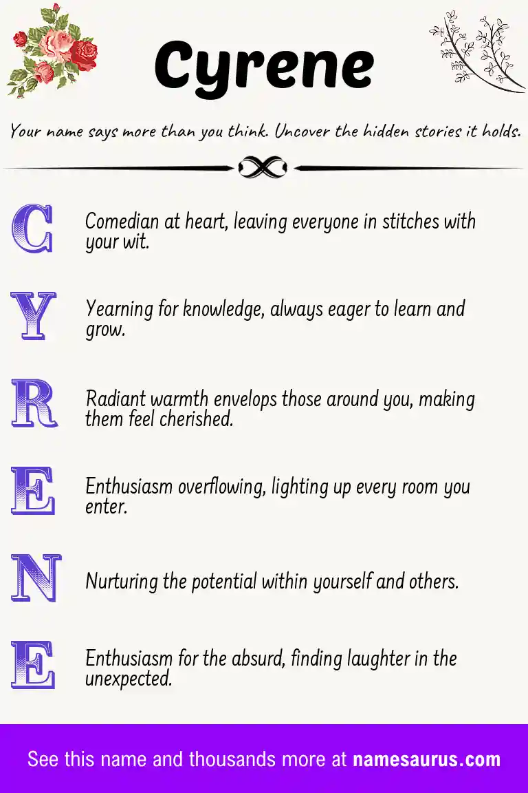 Acrostic poem about Cyrene.