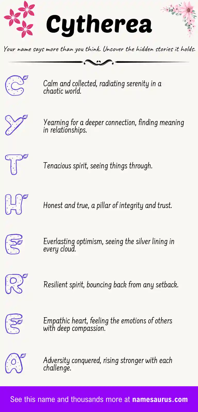 Acrostic poem about Cytherea.