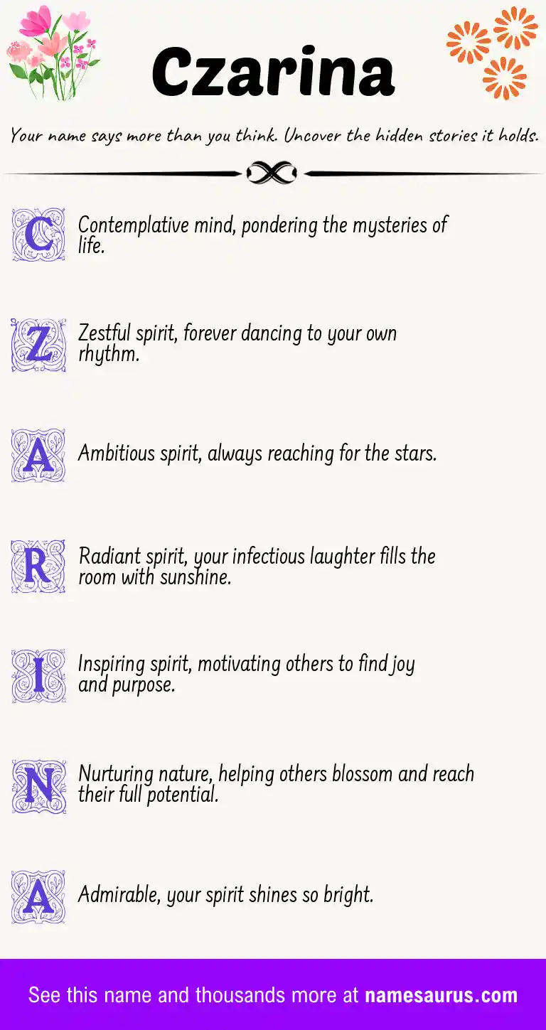 Acrostic poem about Czarina.