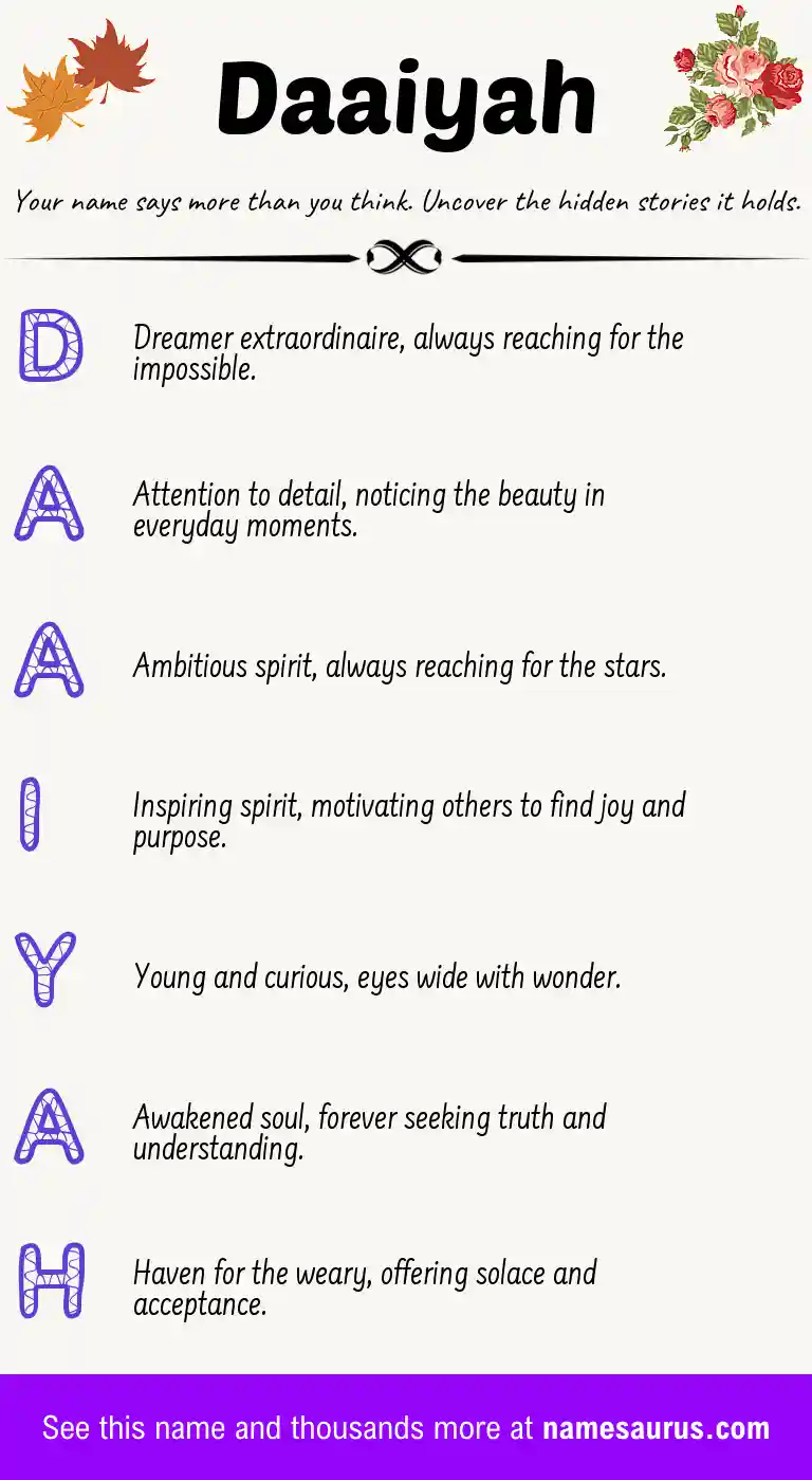 Acrostic poem about Daaiyah.
