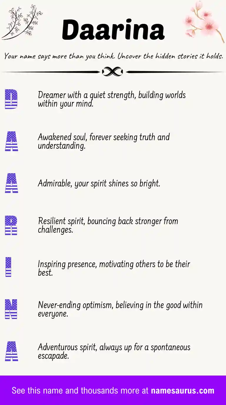 Acrostic poem about Daarina.