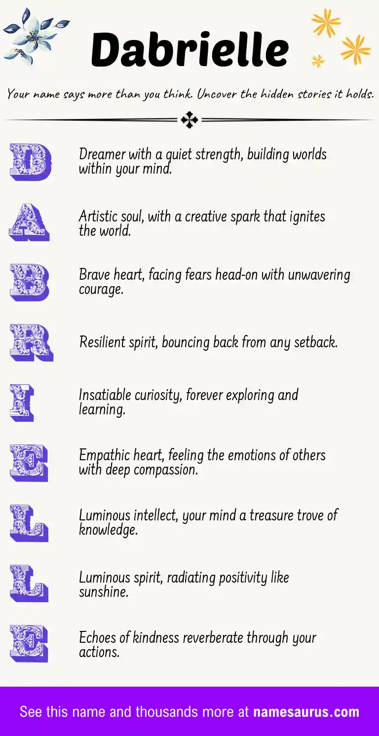 Acrostic poem about Dabrielle.
