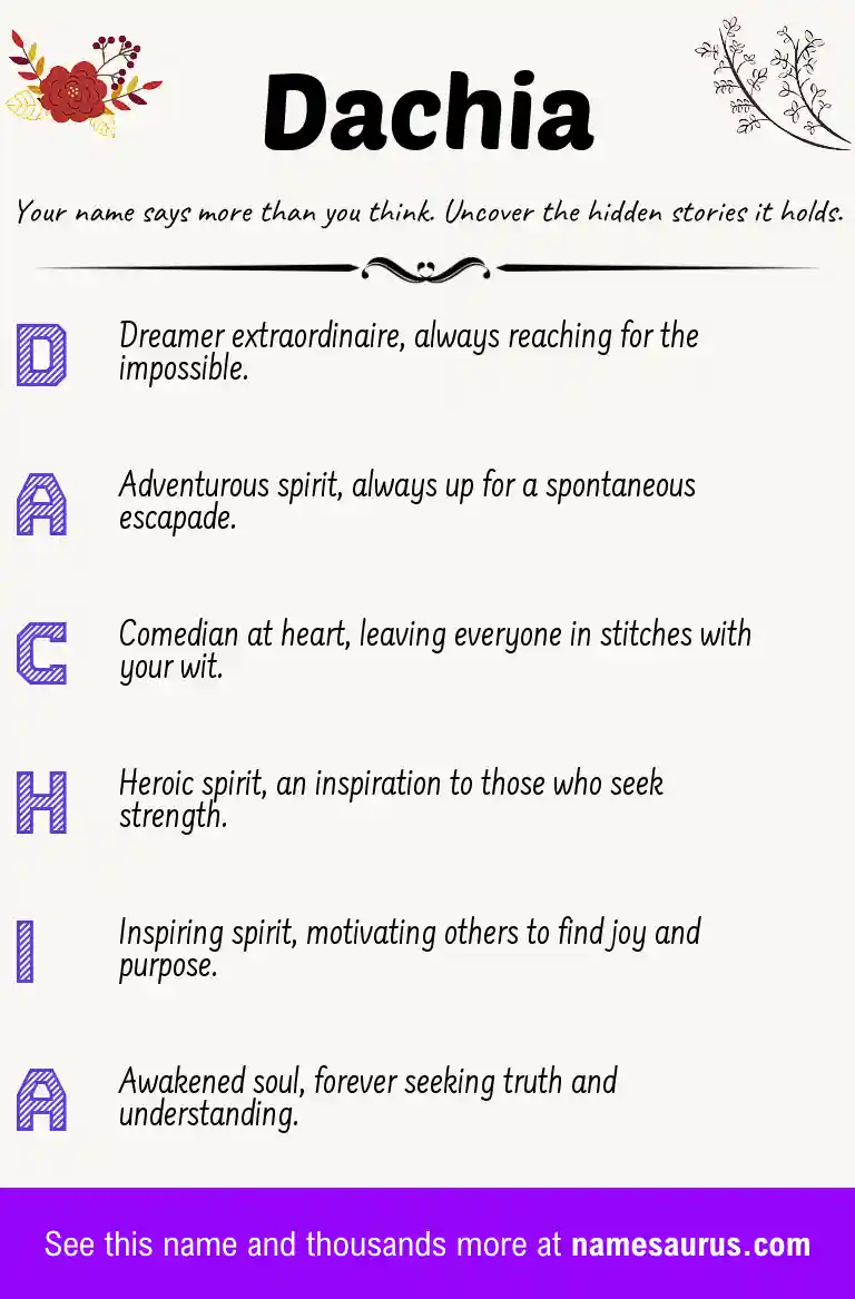Acrostic poem about Dachia.