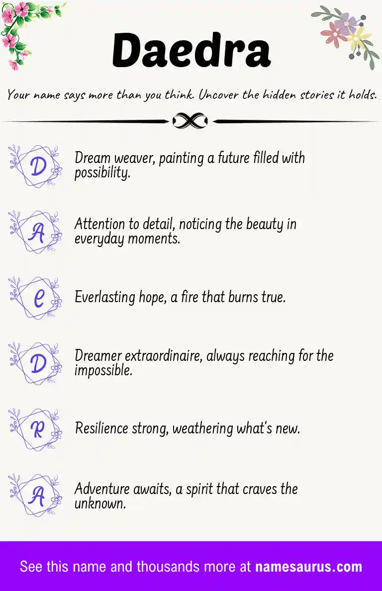 Acrostic poem about Daedra.