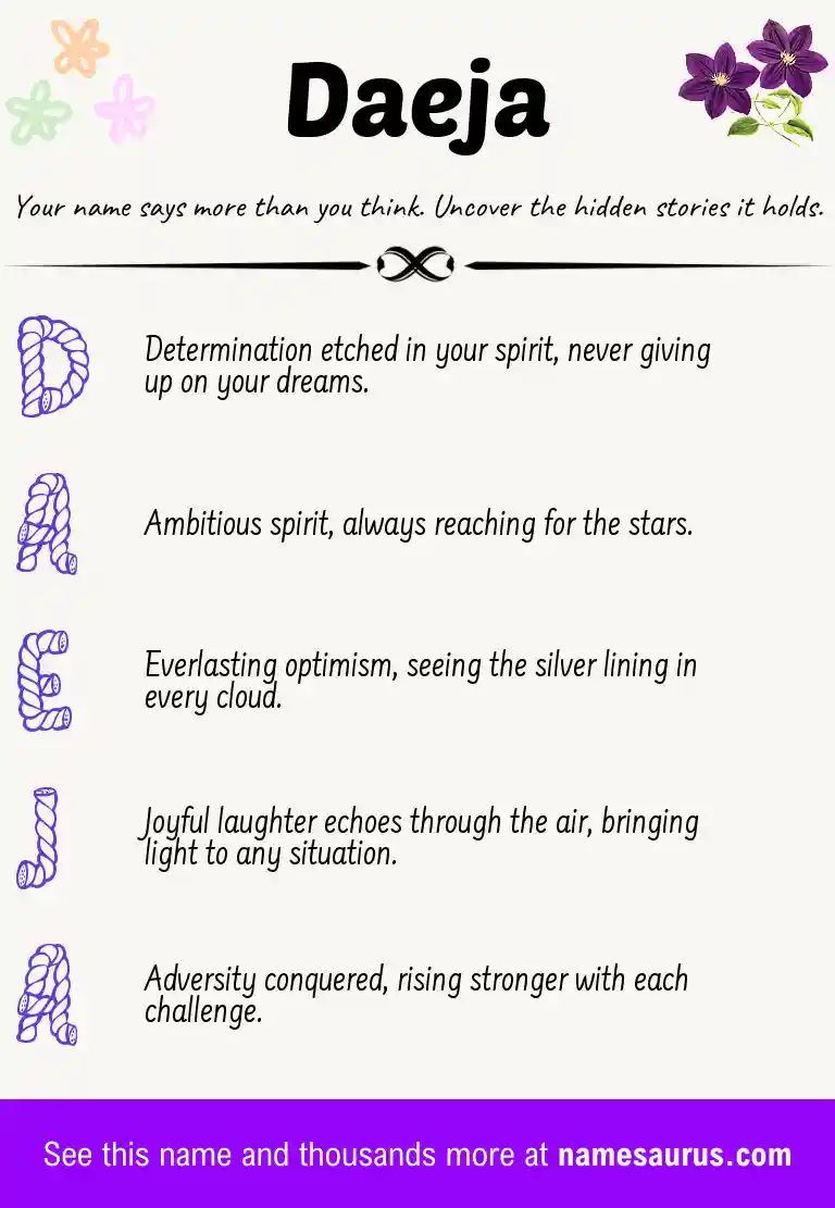 Acrostic poem about Daeja.