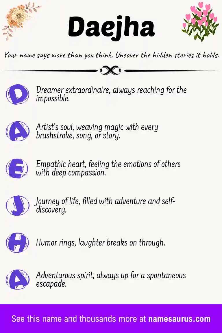 Acrostic poem about Daejha.