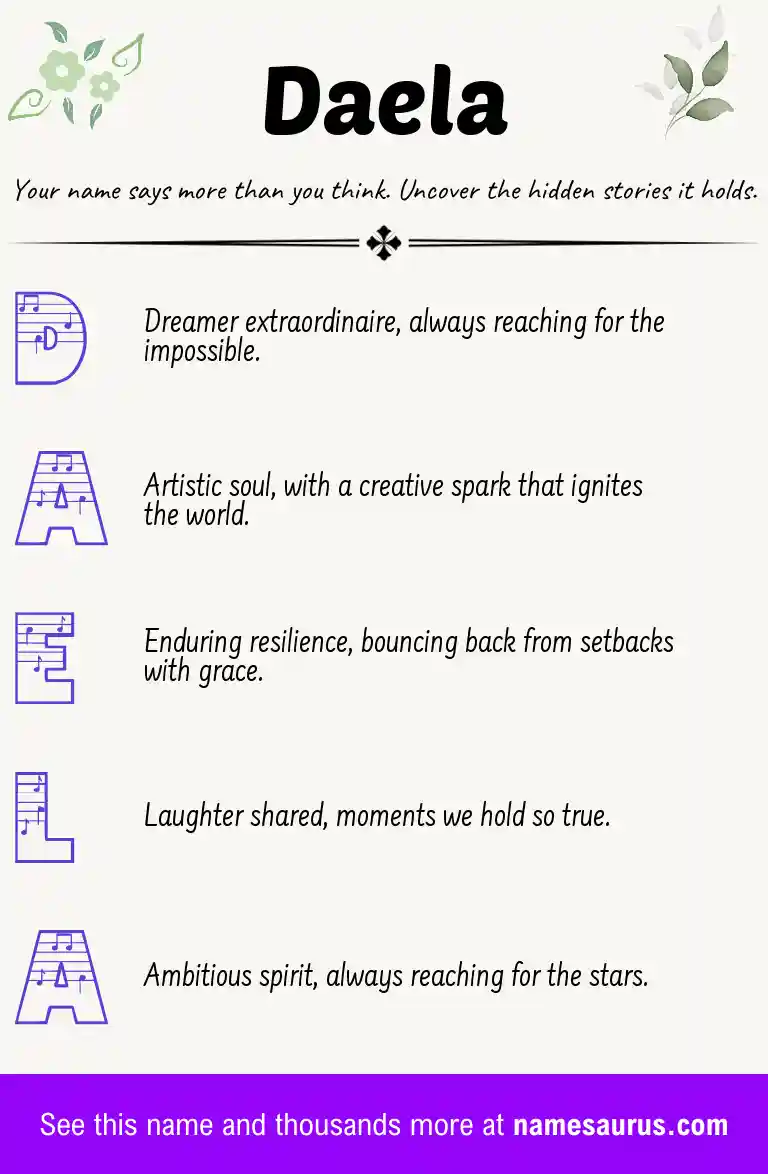 Acrostic poem about Daela.