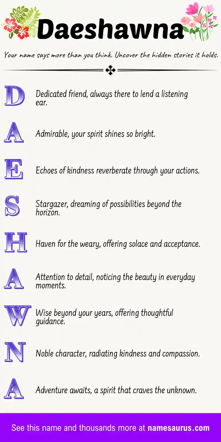 Acrostic poem about Daeshawna.