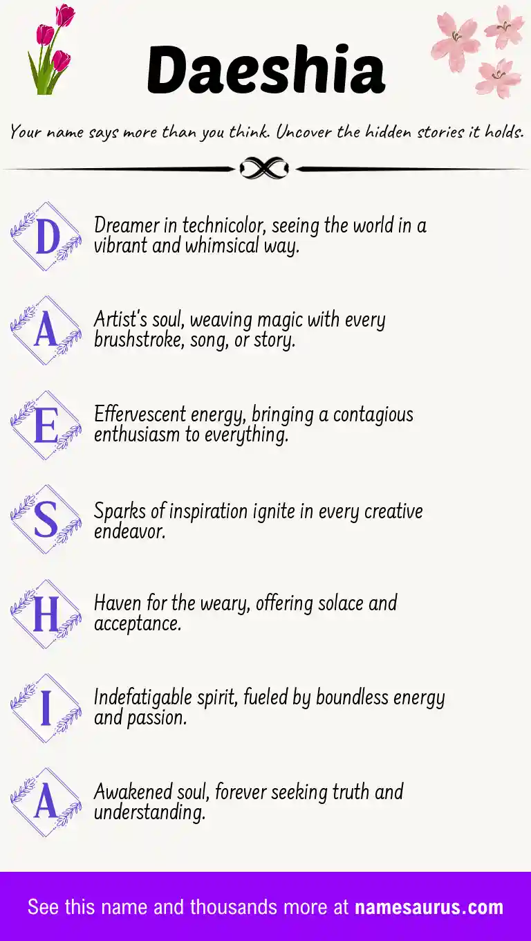 Acrostic poem about Daeshia.