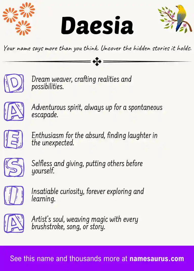 Acrostic poem about Daesia.
