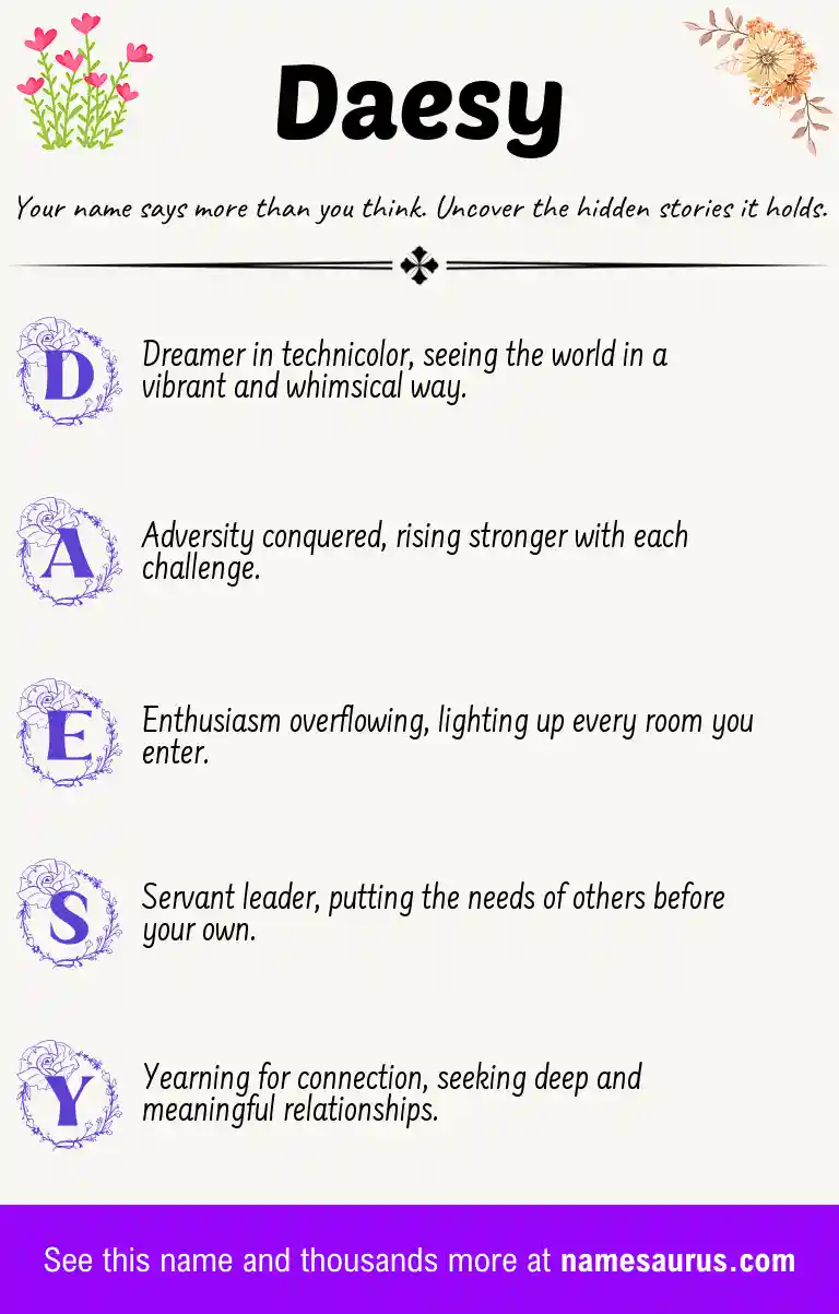 Acrostic poem about Daesy.