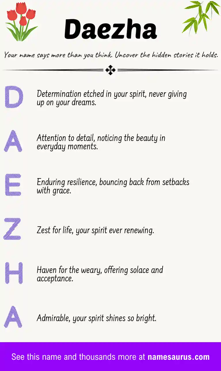 Acrostic poem about Daezha.