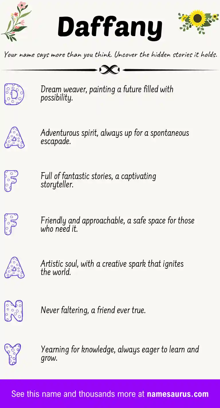 Acrostic poem about Daffany.