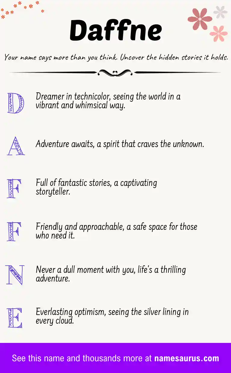 Acrostic poem about Daffne.