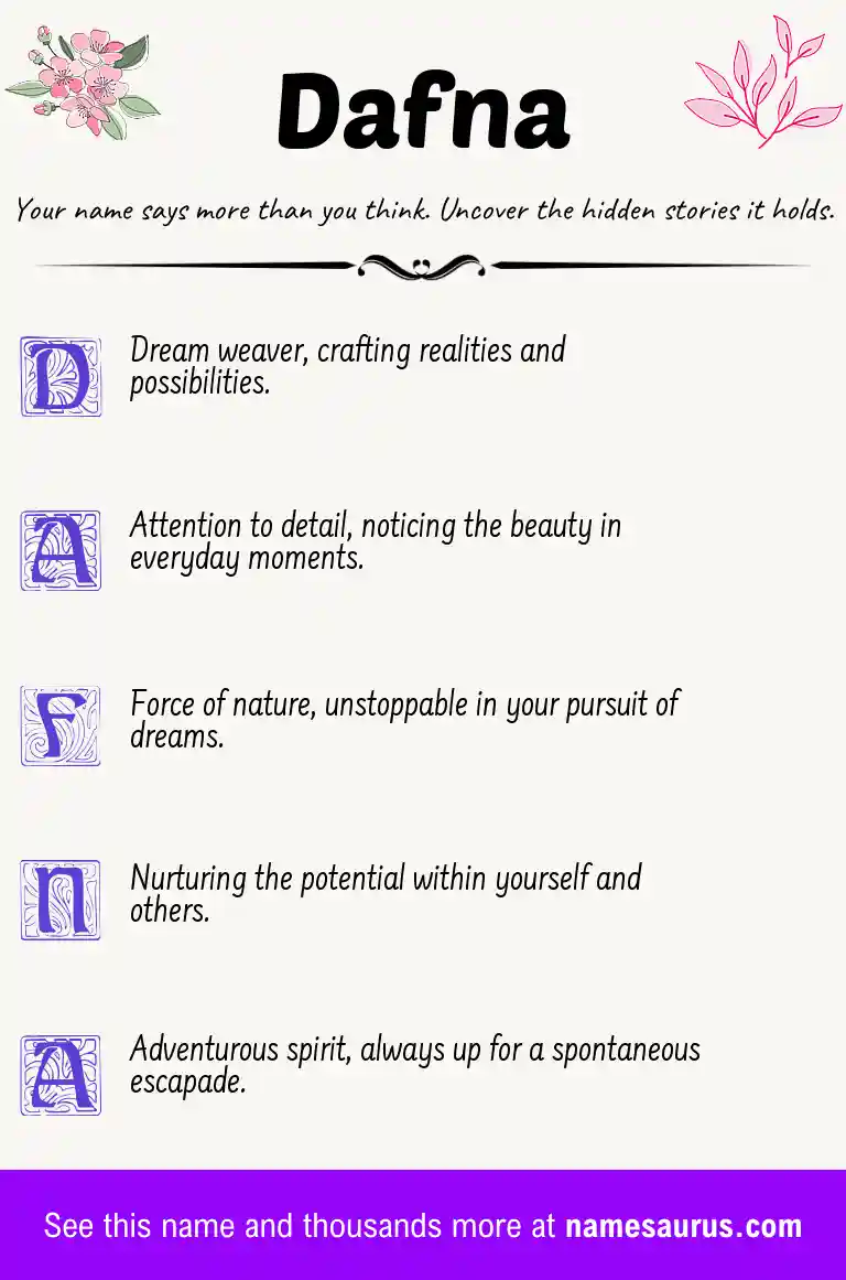Acrostic poem about Dafna.