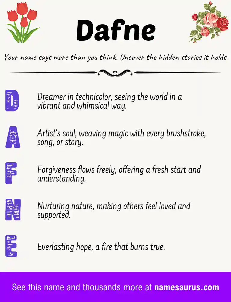 Acrostic poem about Dafne.
