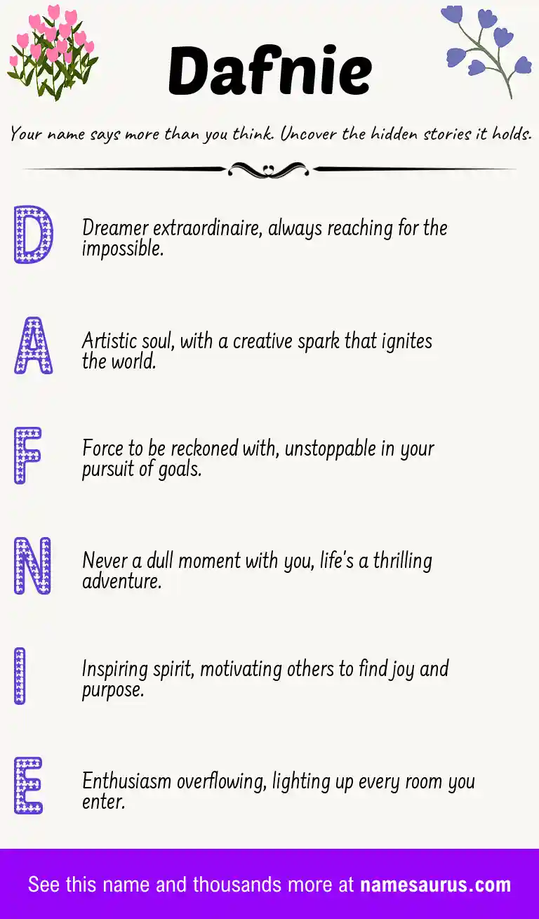 Acrostic poem about Dafnie.