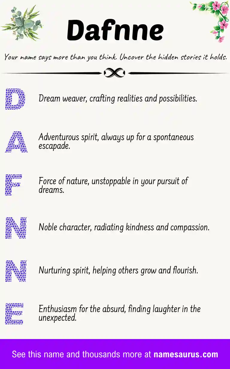 Acrostic poem about Dafnne.