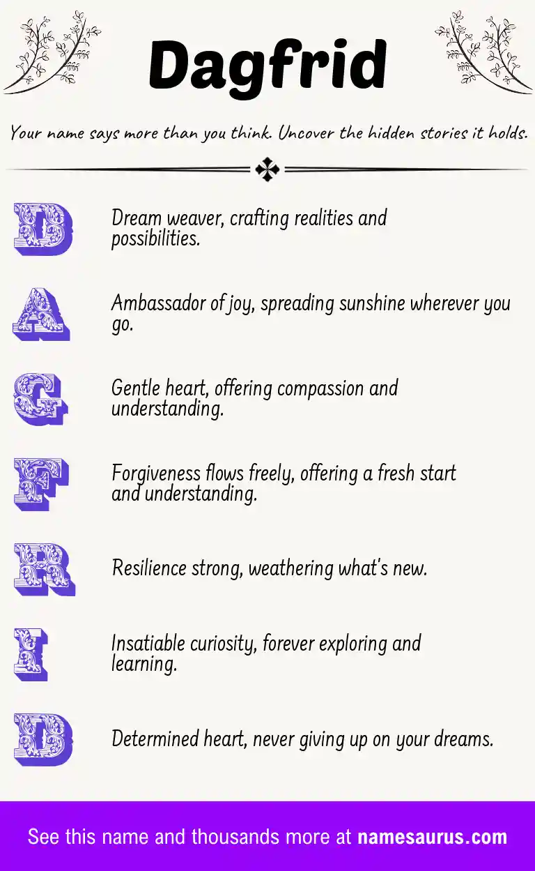 Acrostic poem about Dagfrid.