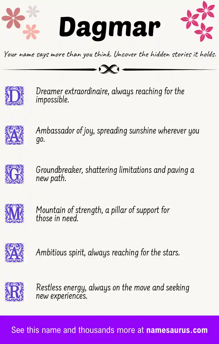 Acrostic poem about Dagmar.