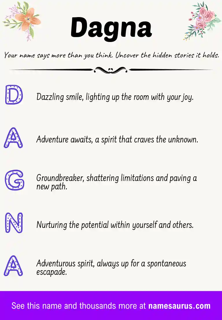 Acrostic poem about Dagna.