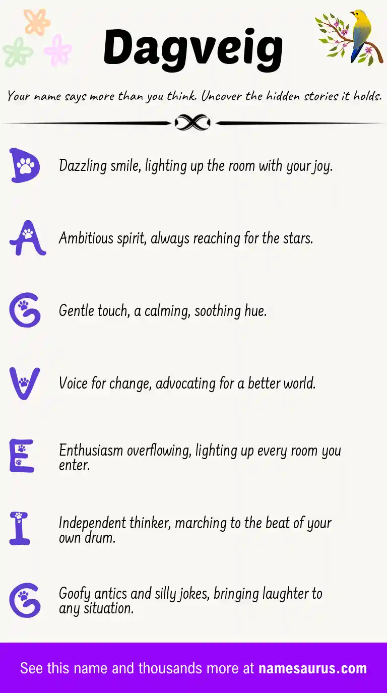 Acrostic poem about Dagveig.